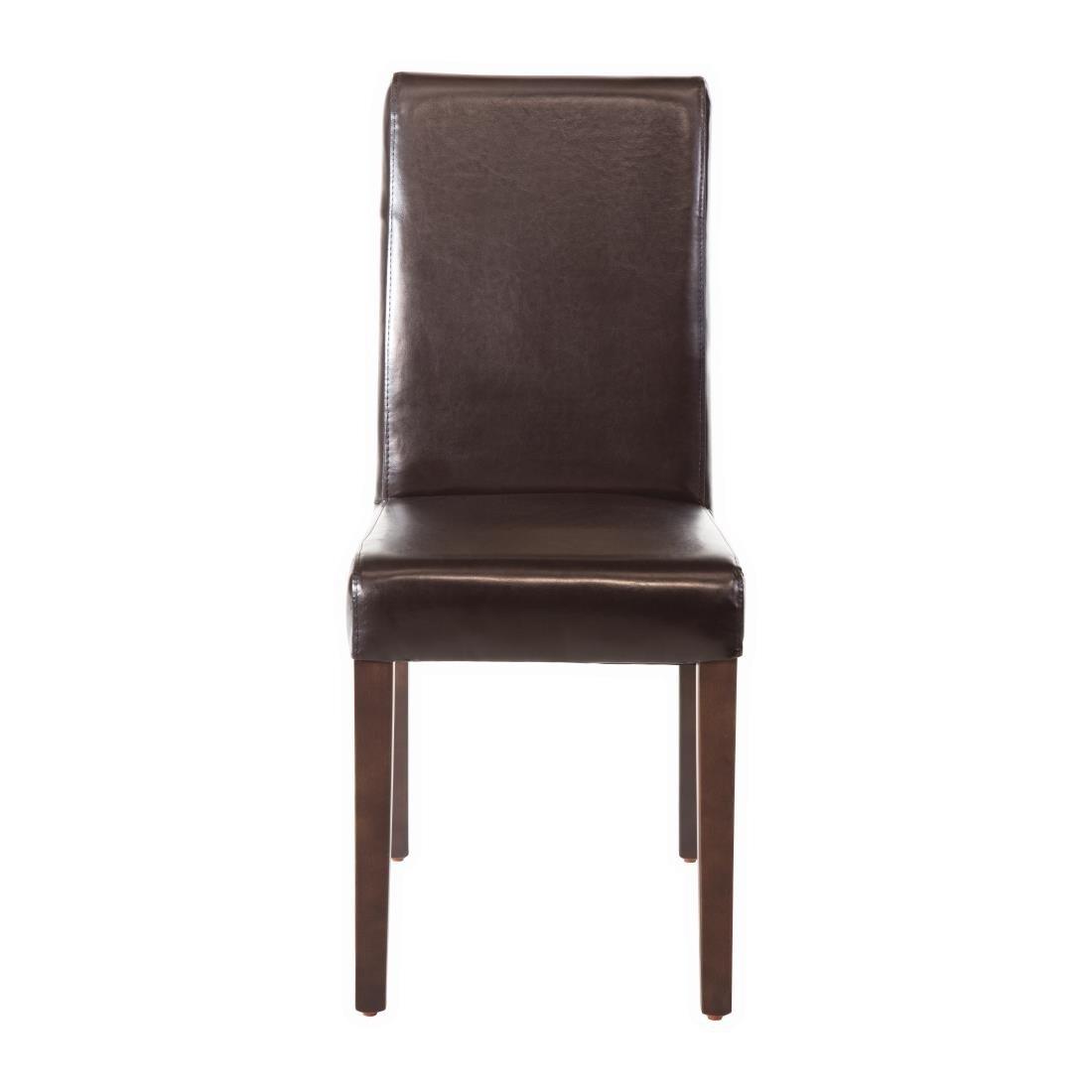 Chaises en simili cuir Bolero marron foncé (Lot de 2) - FRANCE CHR