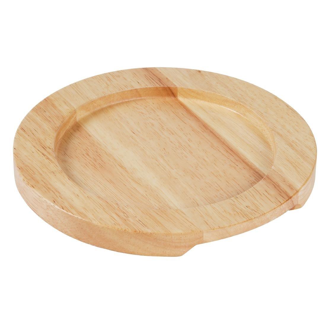 Support en bois clair pour plat rond en fonte avec oreilles GJ554 Olympia - FRANCE CHR