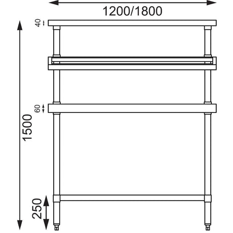 Table de préparation inox avec support bacs GN Vogue - FRANCE CHR