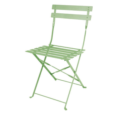 Chaises de terrasse pliantes en acier Bolero vert clair (Lot de 2) - FRANCE CHR