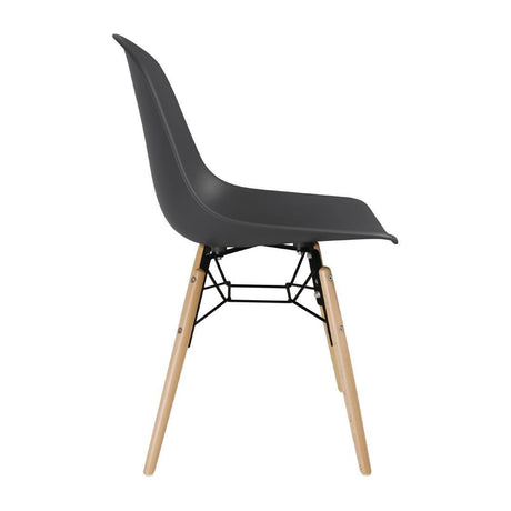 Chaise moulée PP avec structure métallique Arlo Bolero grise (lot de 2) - FRANCE CHR