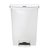 Poubelle à pédale frontale large Slim Jim Step-On Rubbermaid blanche 90L - FRANCE CHR