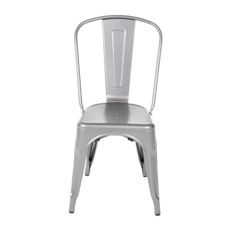 Chaises bistro en acier gris métallisé Bolero (lot de 4) - FRANCE CHR