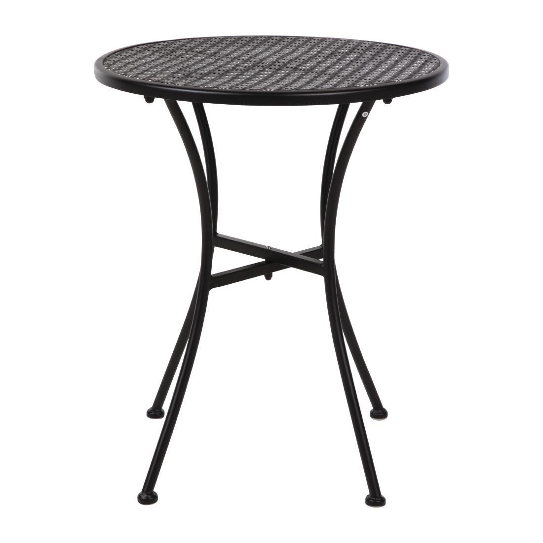 Table bistro ronde en acier ajouré Bolero noire 600mm - FRANCE CHR
