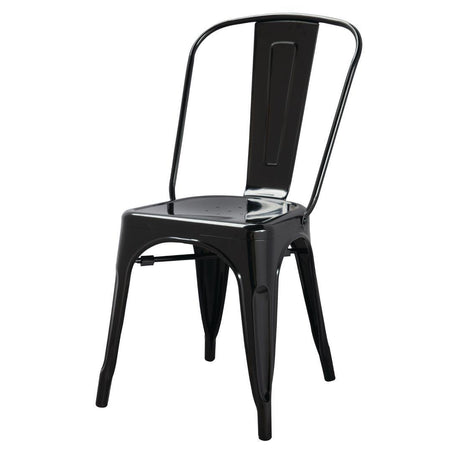 Chaises bistro en acier noir Bolero (lot de 4) - FRANCE CHR