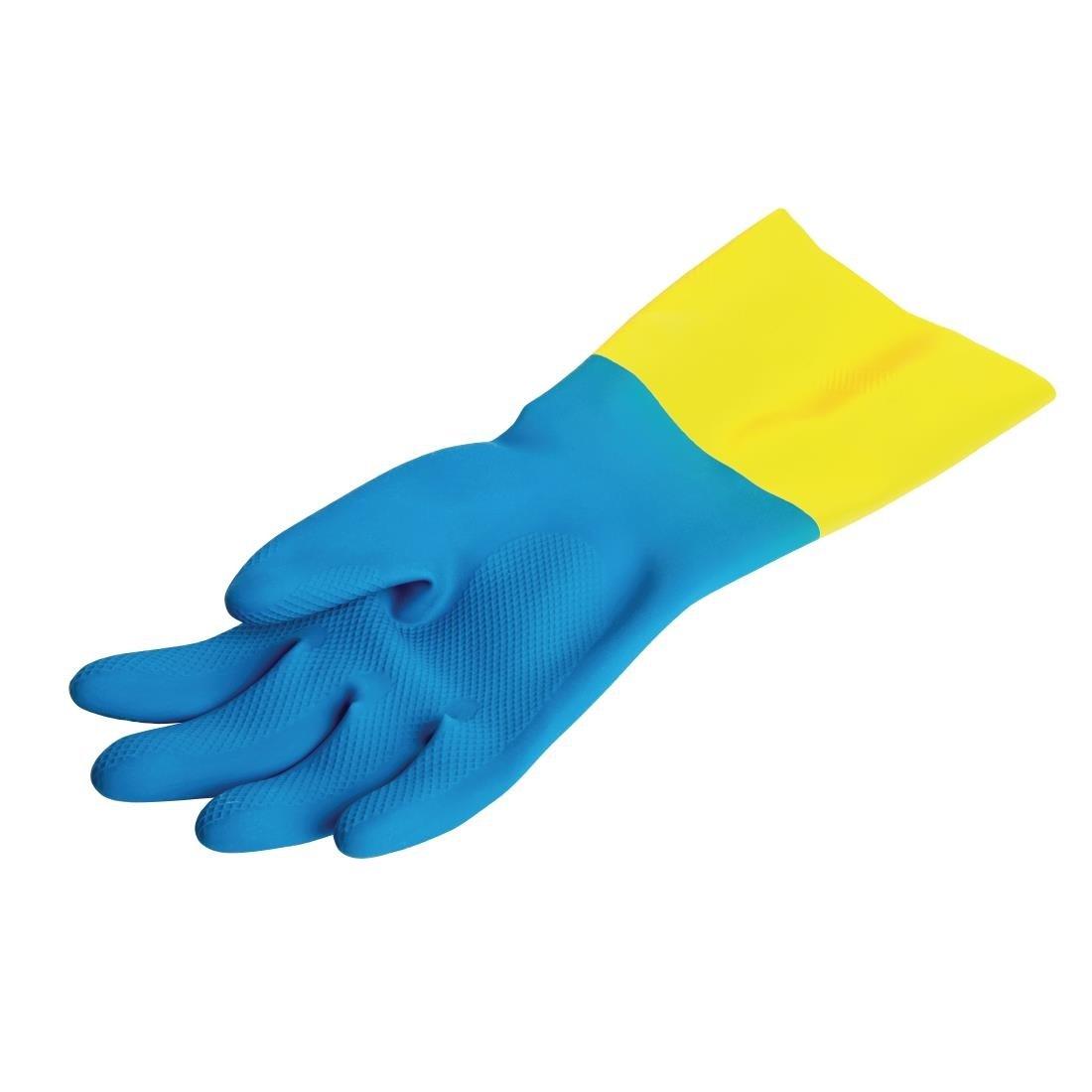 Gants étanches protection chimique légère bleus et jaunes Mapa Alto 405 M - FRANCE CHR