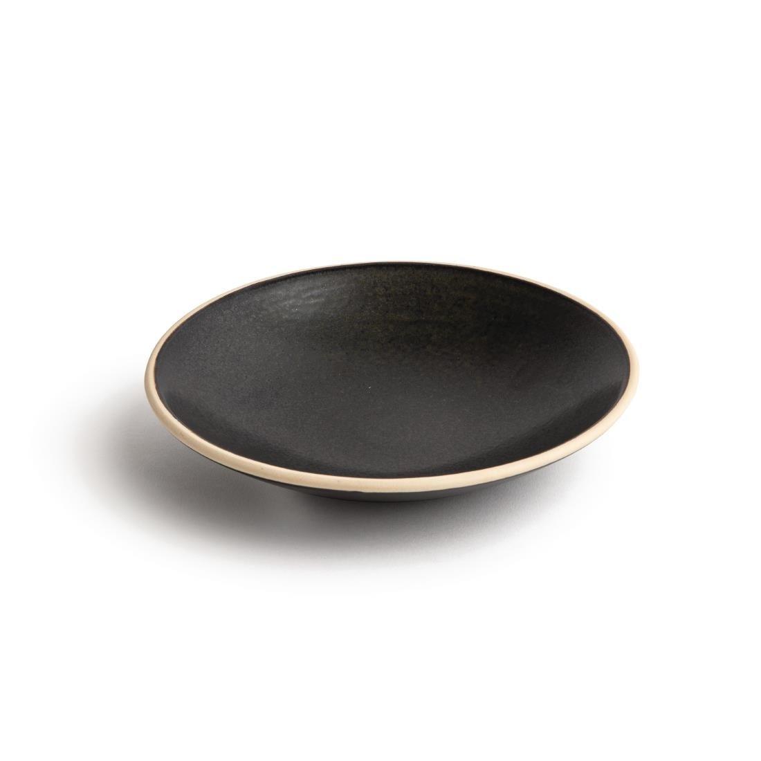 Assiettes creuses noir mat Olympia Canvas 20 cm (Lot de 6) - FRANCE CHR