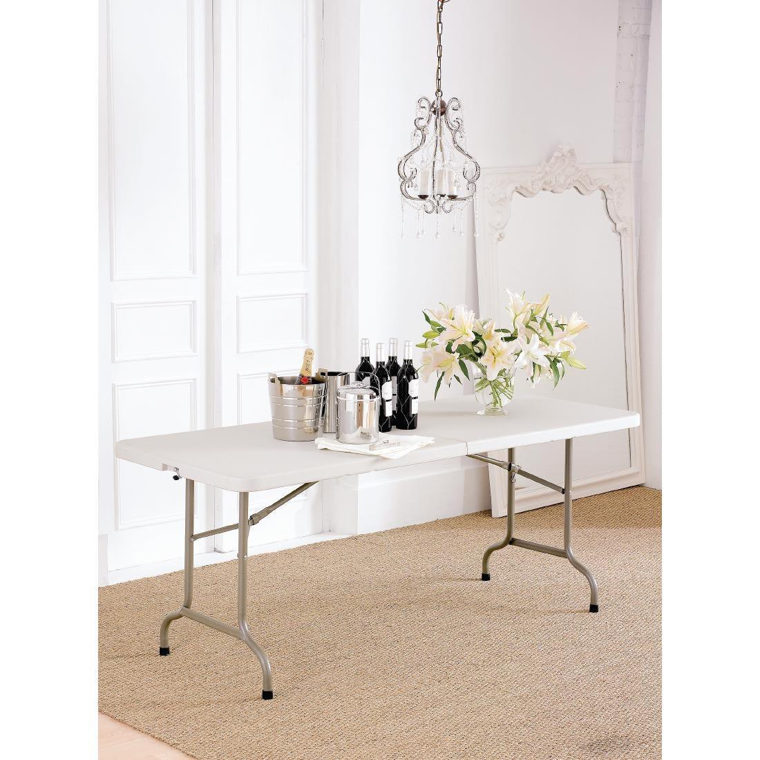 Table pliable au centre Bolero blanche 1829mm - FRANCE CHR