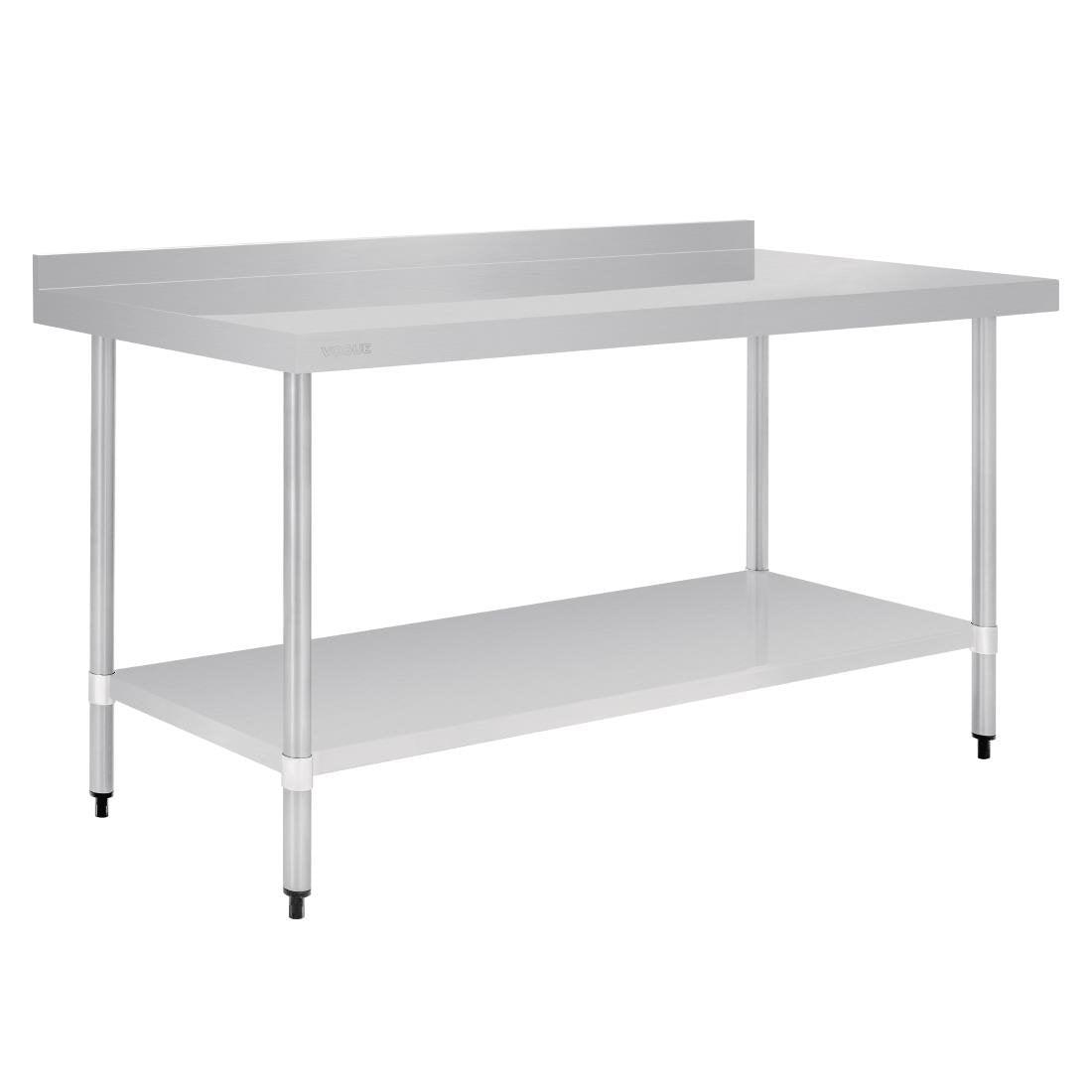 Table en acier inoxydable avec rebord Vogue 1800 x 700mm - FRANCE CHR