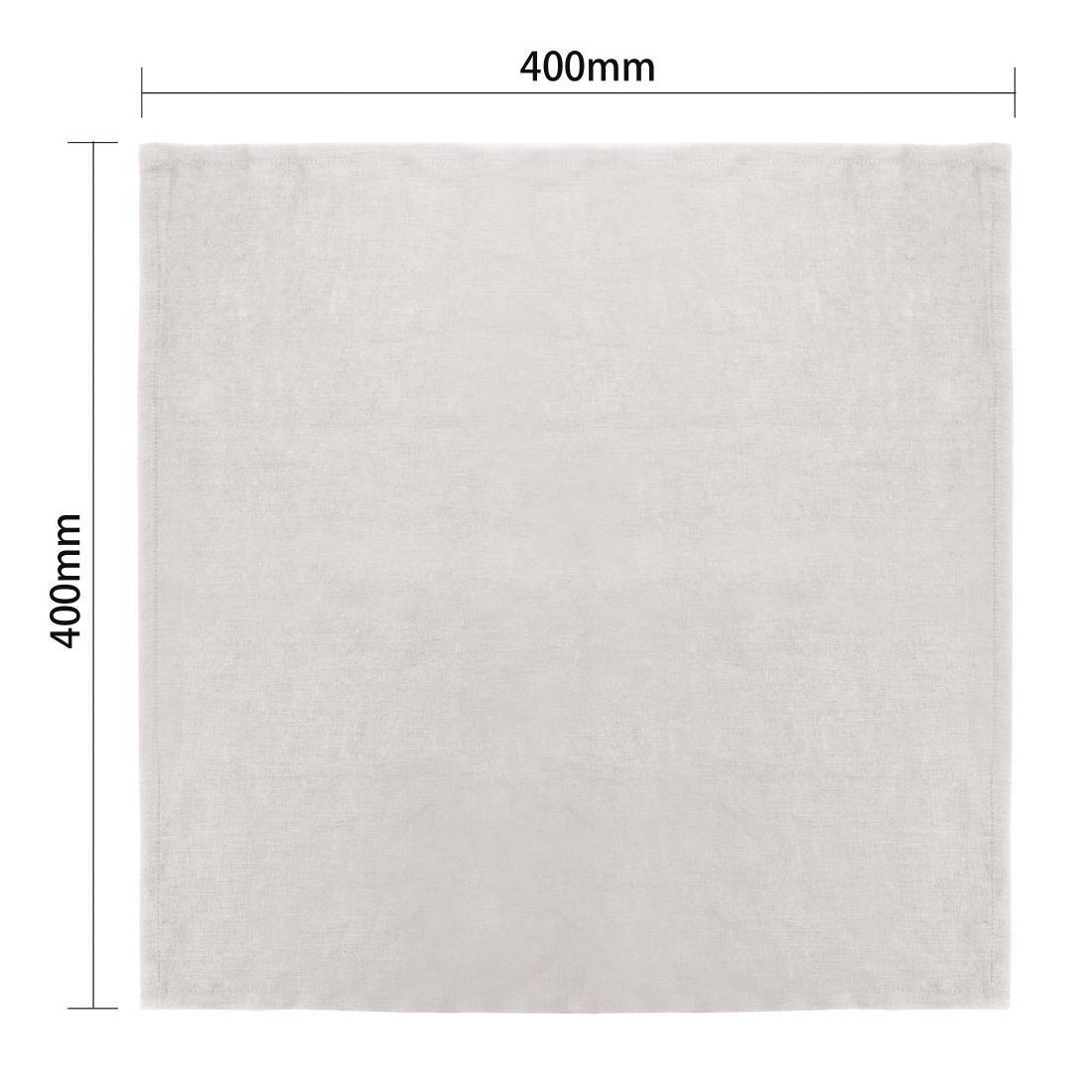 Serviettes de table en lin Olympia écrues 400x400mm (lot de 12) - FRANCE CHR