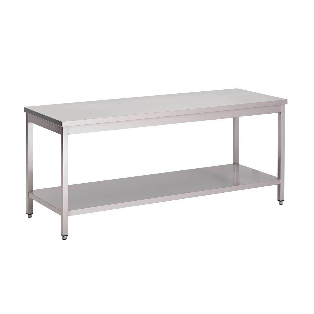 Table de préparation inox 304 avec étagère basse Gastro M 85x180x70cm - FRANCE CHR