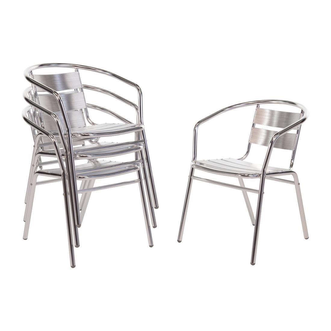 Fauteuils empilables en aluminium Bolero (Lot de 4) - FRANCE CHR