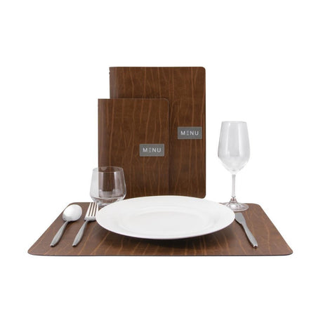 Set de table en cuir recyclé Securit Leather marron - FRANCE CHR