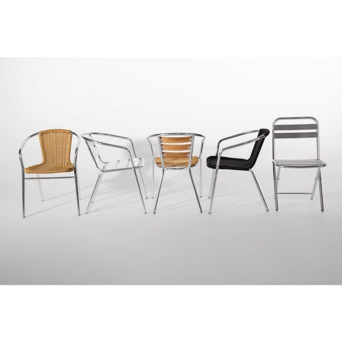 Fauteuils en frêne et aluminium Bolero 730mm (Lot de 4) - FRANCE CHR