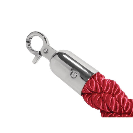 Cordon d accueil torsadé rouge et inox Bolero 2,5m - FRANCE CHR