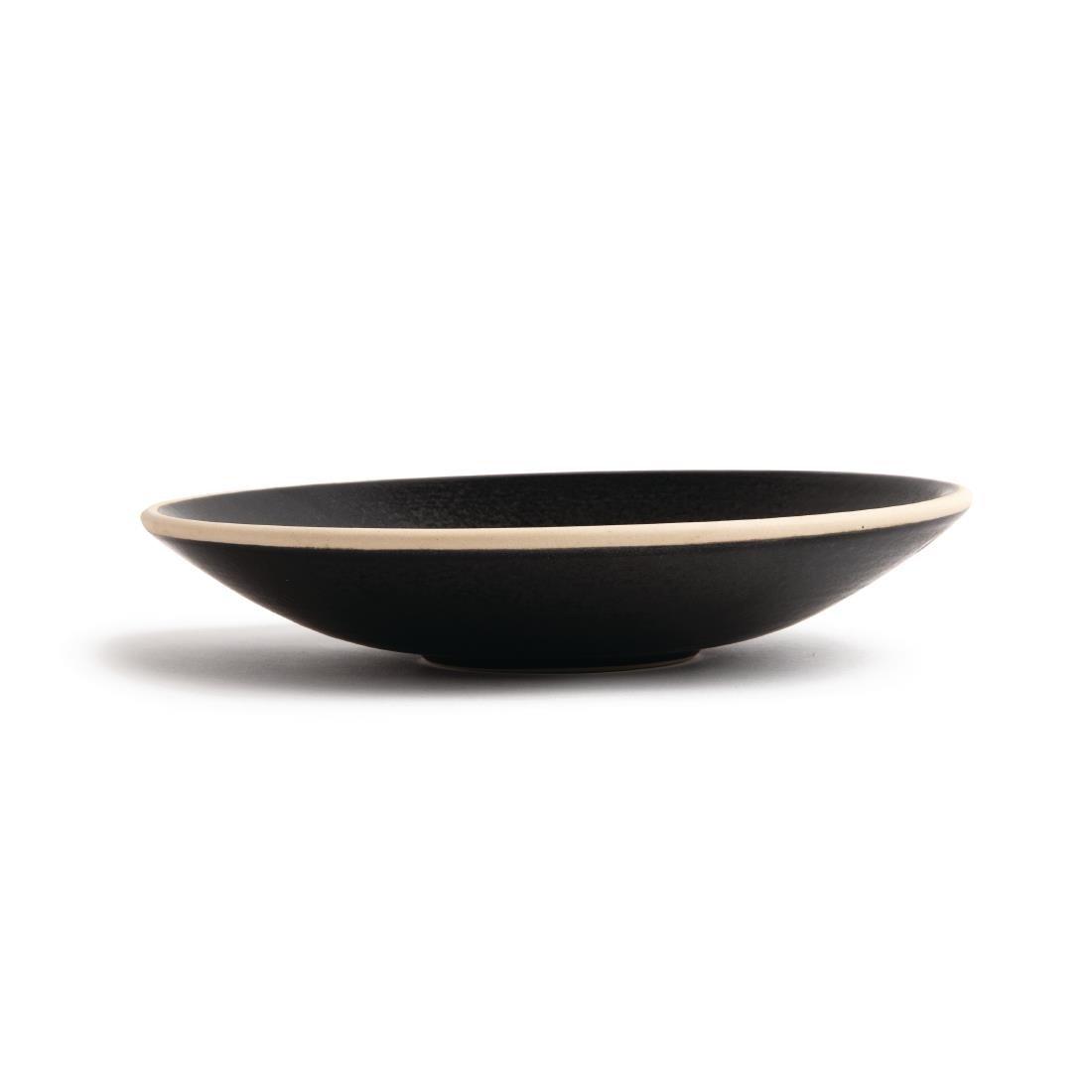 Assiettes creuses noir mat Olympia Canvas 20 cm (Lot de 6) - FRANCE CHR