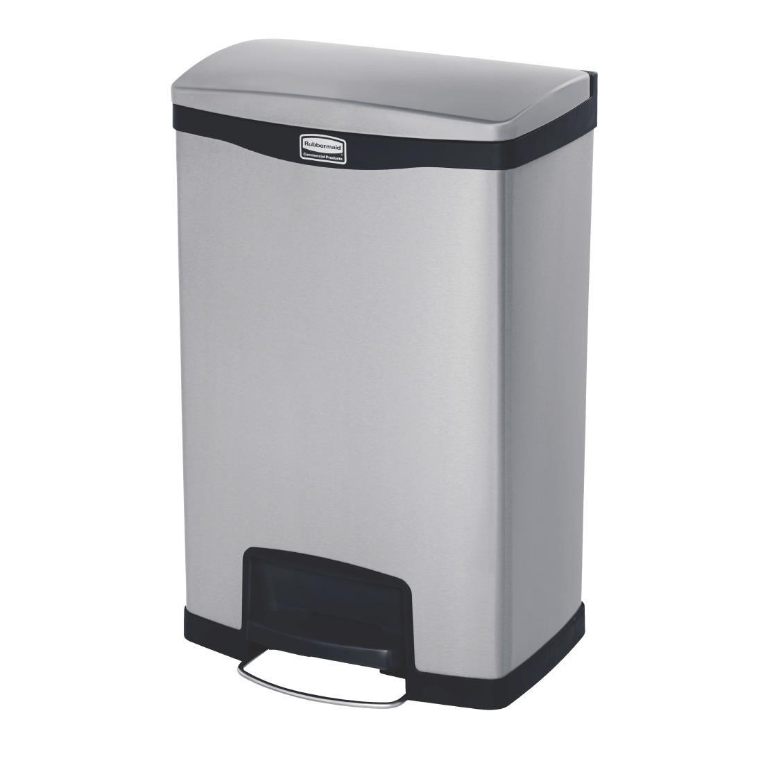 Poubelle à pédale frontale inox Rubbermaid Slim Jim 50L - FRANCE CHR