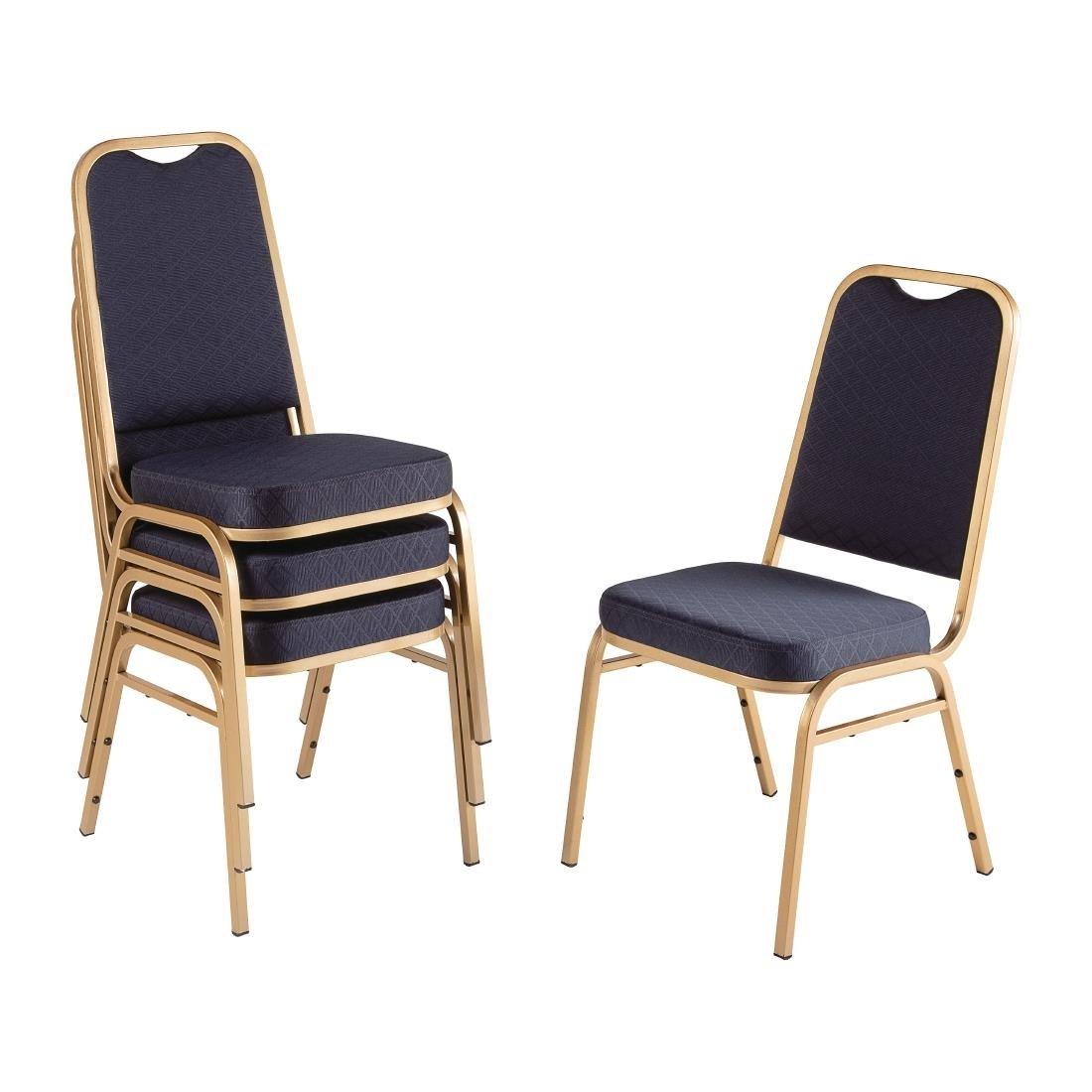 Chaises de banquet à dossier carré Bolero bleues (Lot de 4) - FRANCE CHR