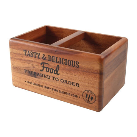 Rangement de table en acacia avec ardoise T&G Woodware Food Glorious Food - FRANCE CHR