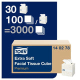 Boîtes cubes de mouchoirs extra doux 2 plis Tork Premium 2 plis (30x100) - FRANCE CHR