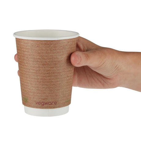 Gobelets boissons chaudes double paroi compostables Vegware 340ml (lot de 500) - FRANCE CHR