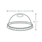Couvercles dôme compostables avec trou pour boissons fraîches Vegware 340ml et 454ml (lot de 1000) - FRANCE CHR