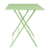 Table de terrasse carrée pliante en acier Bolero vert clair 600 mm - FRANCE CHR