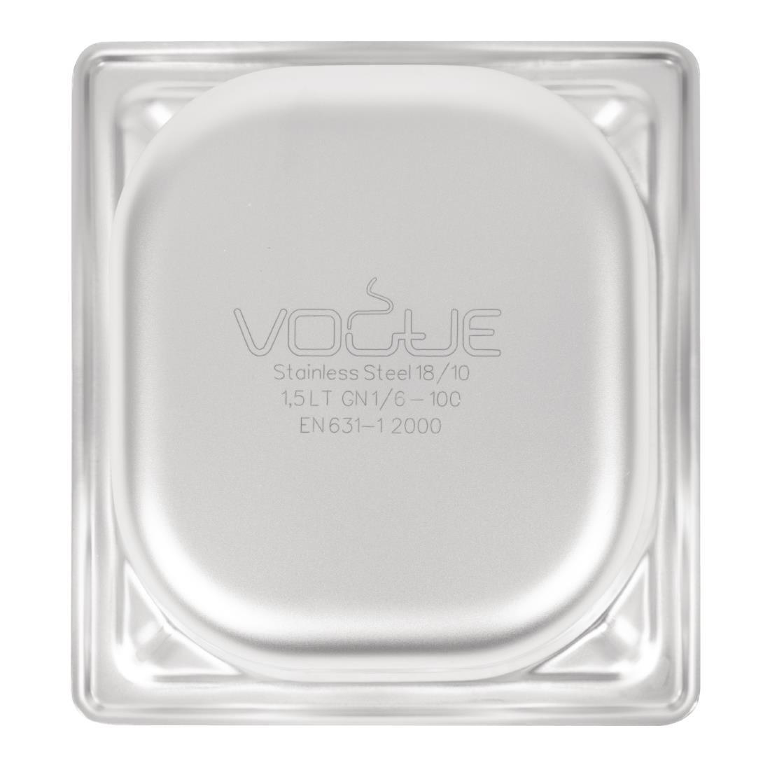 Bac inox 18/10 GN 1/6 Vogue 100mm - FRANCE CHR