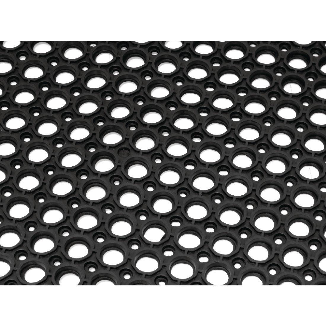 Tapis en caoutchouc anti-dérapant et anti-fatigue Jantex noir 1500 x 900mm - FRANCE CHR