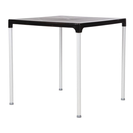 Table carrée avec pieds aluminium Bolero noire 750mm - FRANCE CHR