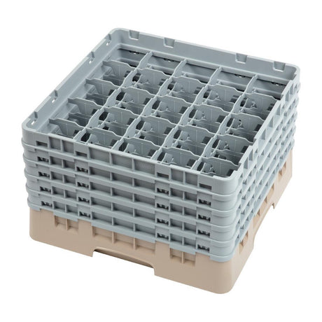 Casier à verres 25 compartiments Camrack Cambro beige hauteur max 257mm - FRANCE CHR