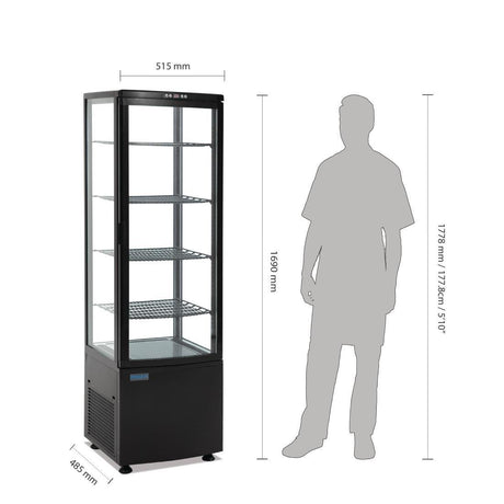 Vitrine réfrigérée avec portes incurvées Polar Série C noire 235L - FRANCE CHR