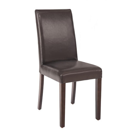 Chaises en simili cuir Bolero marron foncé (Lot de 2) - FRANCE CHR