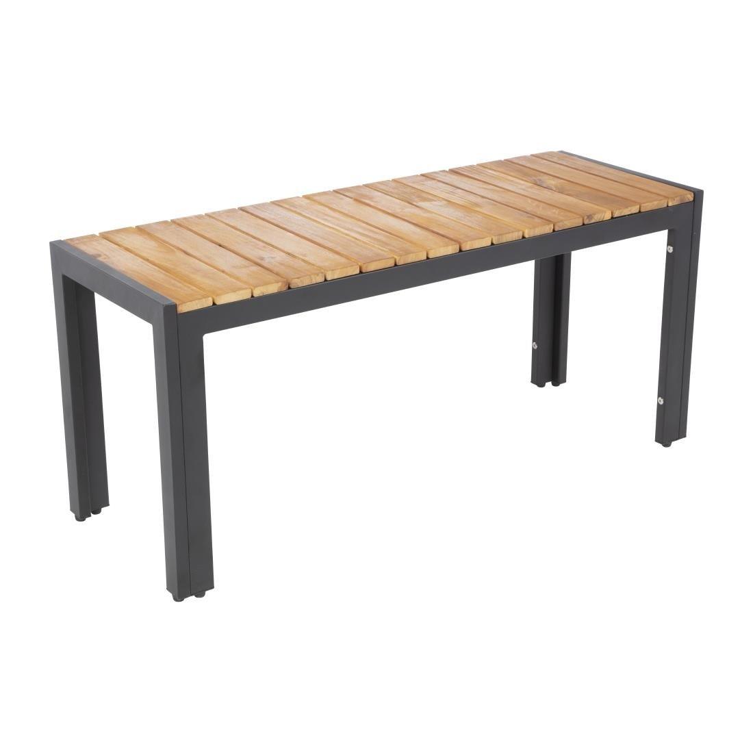 Bancs en acier et acacia Bolero 100 cm (lot de 2) - FRANCE CHR