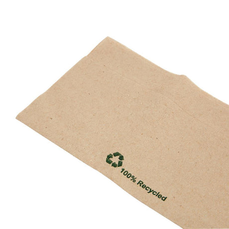 Serviettes kraft recyclées pliées Fiesta Recyclable 320x300mm (lot de 6000) - FRANCE CHR