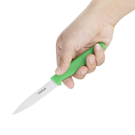 Couteau d office Hygiplas vert 7,5 cm - FRANCE CHR