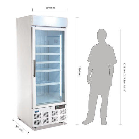 Vitrine réfrigérée négative une porte avec bandeau lumineux Polar Série G 412L - FRANCE CHR