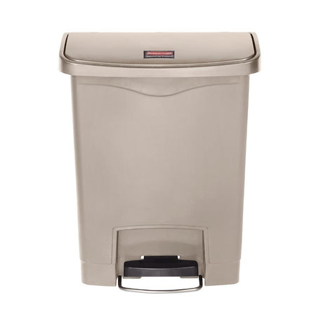 Poubelle à pédale frontale Rubbermaid Slim Jim beige 30L - FRANCE CHR