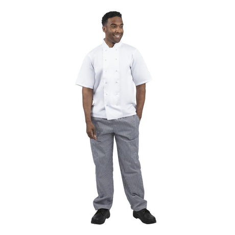 Pantalon de cuisine mixte Whites Vegas petits carreaux bleus et blancs XS - FRANCE CHR