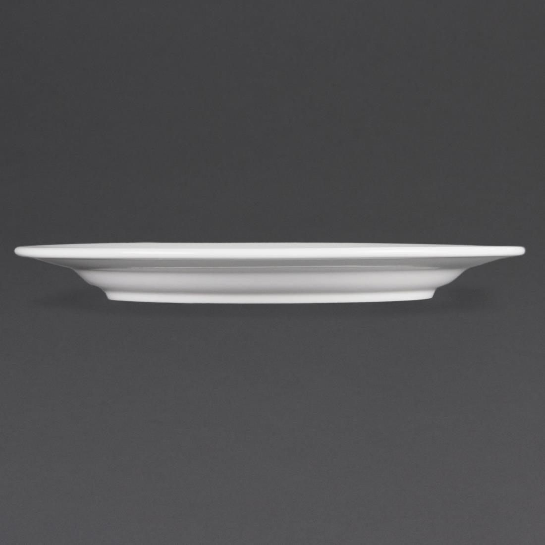 Assiettes à bord large blanches Olympia 280mm (Lot de 6) - FRANCE CHR