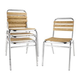 Chaises bistro frêne et aluminium Bolero (Lot de 4) - FRANCE CHR