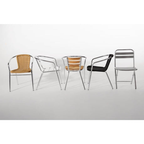 Fauteuils en rotin et aluminium empilables Bolero (Lot de 4) - FRANCE CHR