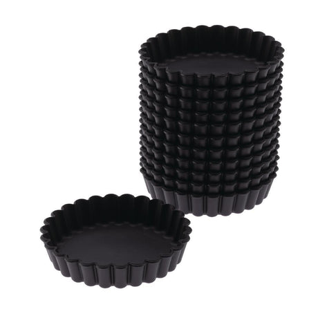 Moules à tartelette ronds cannelés Exoglass Matfer Bourgeat 100mm (lot de 12) - FRANCE CHR