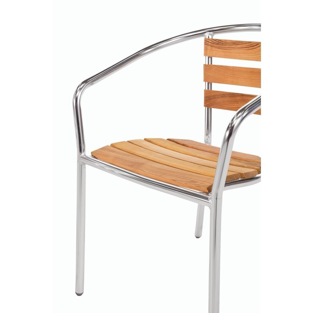 Fauteuils en frêne et aluminium Bolero 730mm (Lot de 4) - FRANCE CHR