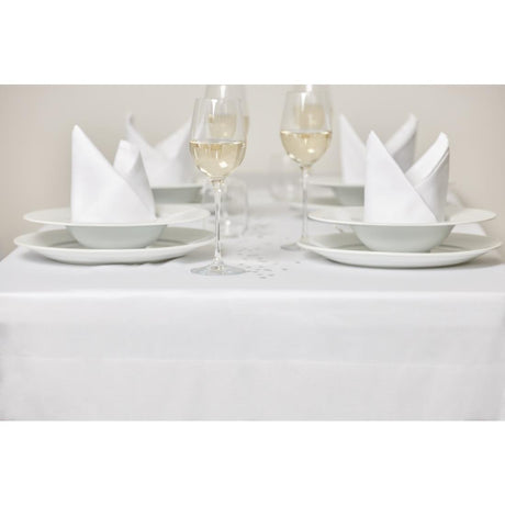 Serviettes blanches en coton bande de satin Mitre Luxury - FRANCE CHR