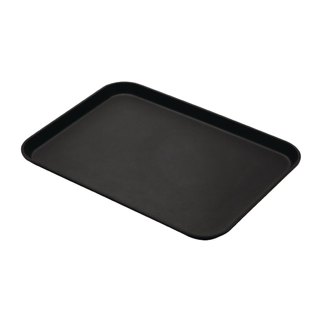 Plateau de service rectangulaire fibre de verre antidérapant Camtread Cambro noir 450x650mm (Lot de 6) - FRANCE CHR