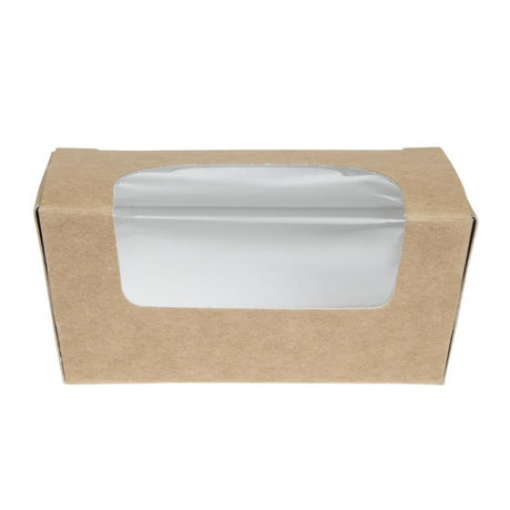 Boîtes à gâteau rectangulaires kraft compostables avec fenêtre Colpac (lot de 500) - FRANCE CHR