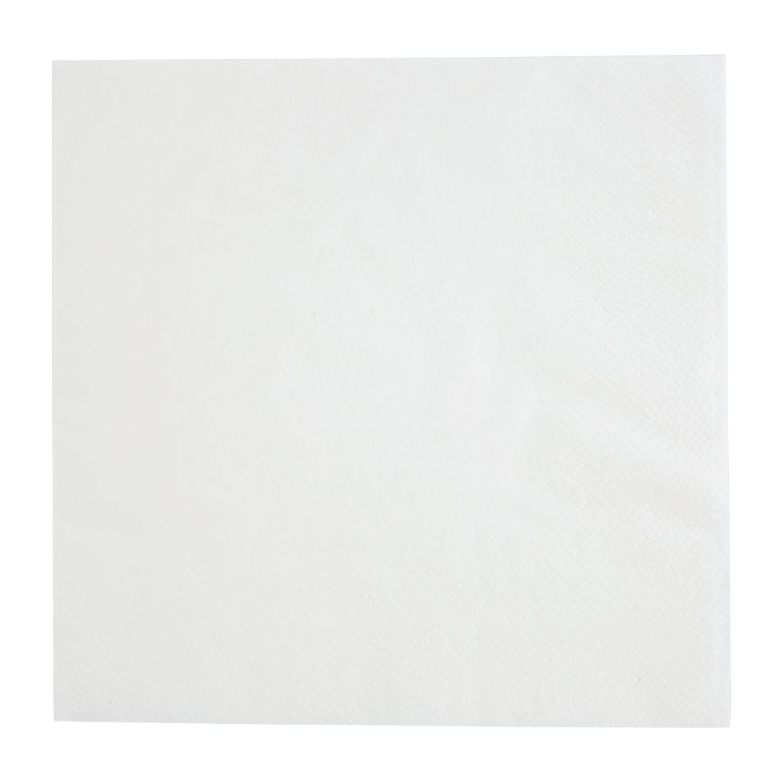 Serviettes cocktail 1 pli format 1/4 Fiesta Recyclable 300mm blanches (lot de 5000) - FRANCE CHR