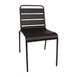 Chaise à lattes en acier Bolero noire lot de 4 - FRANCE CHR