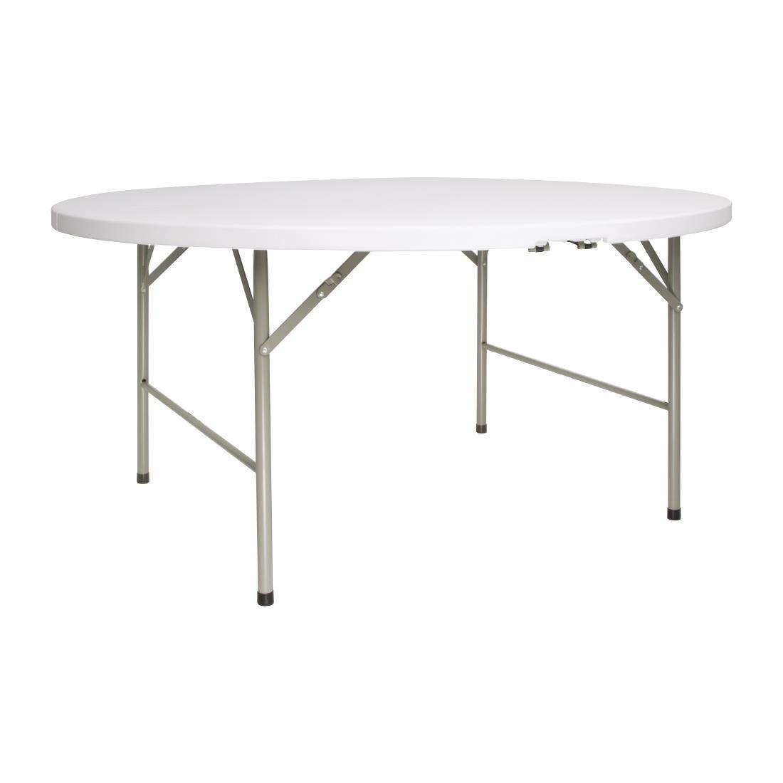 Table ronde pliable au centre Bolero blanche 1530mm - FRANCE CHR